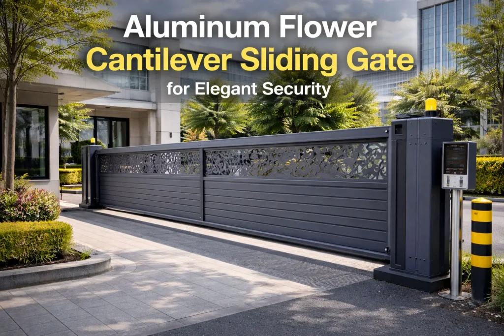Aluminum Flower Cantilever Sliding Gate